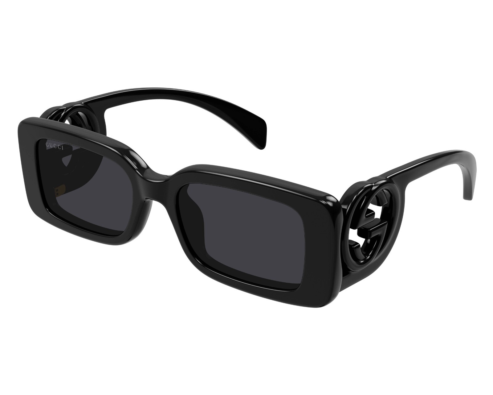 Pre-owned Gucci Gg1325s 001 Black Frame - Grey Lens Women's Sunglasses 54mm Authentic In Gray