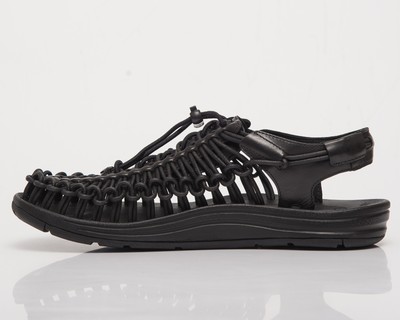 Pre-owned Keen Uneek Premium Leather Women's Black Casual Lifestyle Sandal Summer Footwear