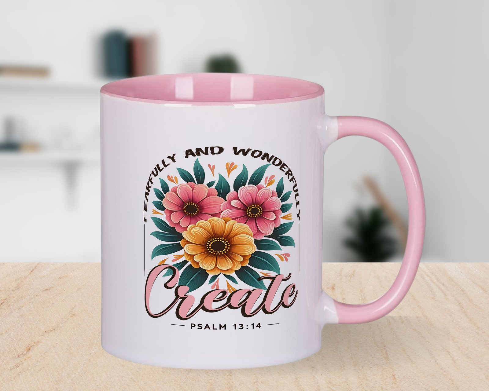 Bible Verse Mug Fearfully and wonderfully Create Psalm 13:14