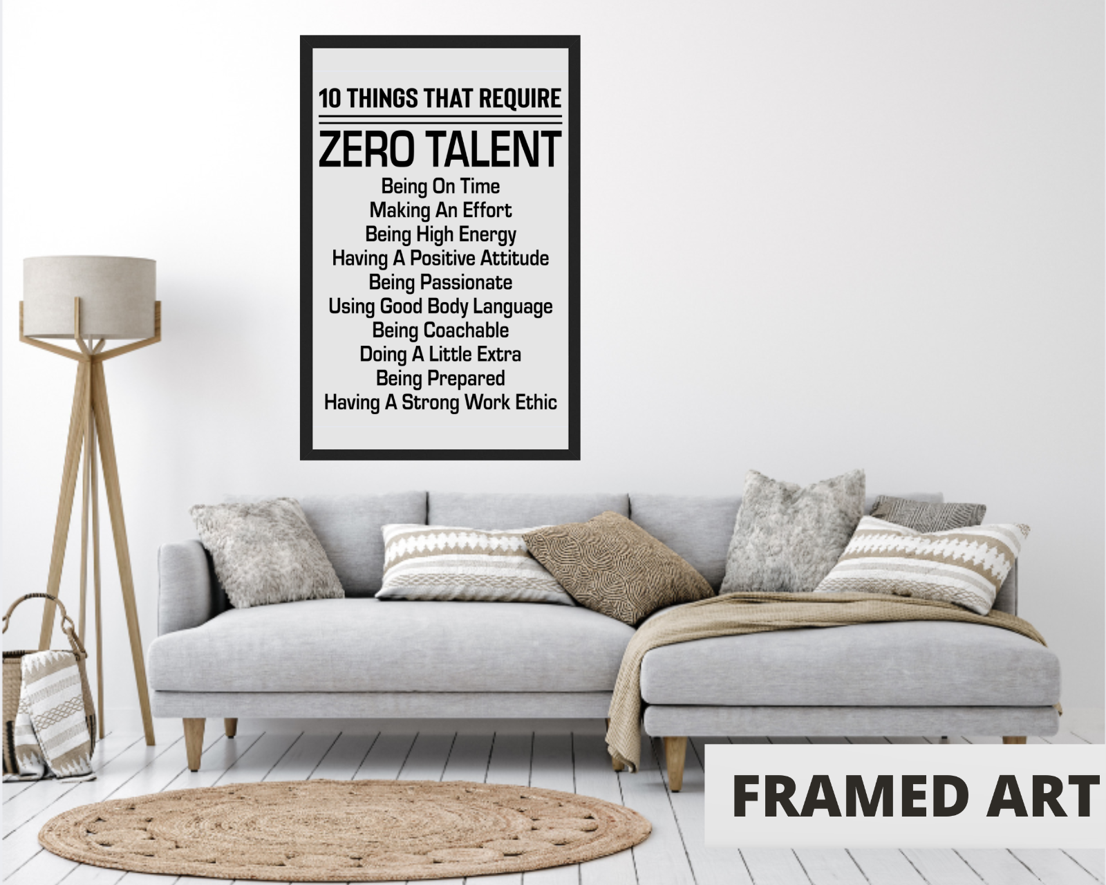 Framed 11x17 Inspirational Quotes Motivational Poster Home Office Decor Wall Art