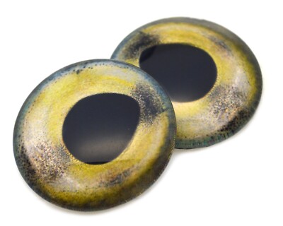 Pair Rainbow Trout Fish Glass Eyes Jewelry Doll Taxidermy Flatback Cabochons