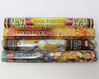 Hem 80 Incense Sticks Lucky: Attracts Money Good Luck Good Fortune Gold Silver 