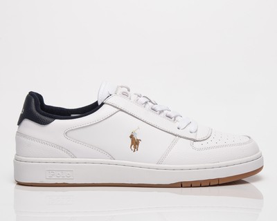 

Polo Ralph Lauren Court PP Tumbled - Smooth Leather Men белый/темно-синий, Polo Ralph Lauren Court PP Tumbled - Smooth Leather