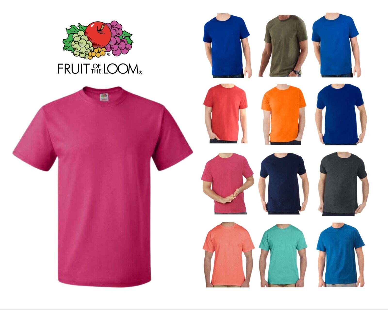 Fruit Of The Loom Mens Tagless T-shirts Moisture Wicking & Odor Protection,S-4XL Fruit Of The Loom Mens Tagless T-shirts Moisture Wicking & Odor Protection,S-4XL