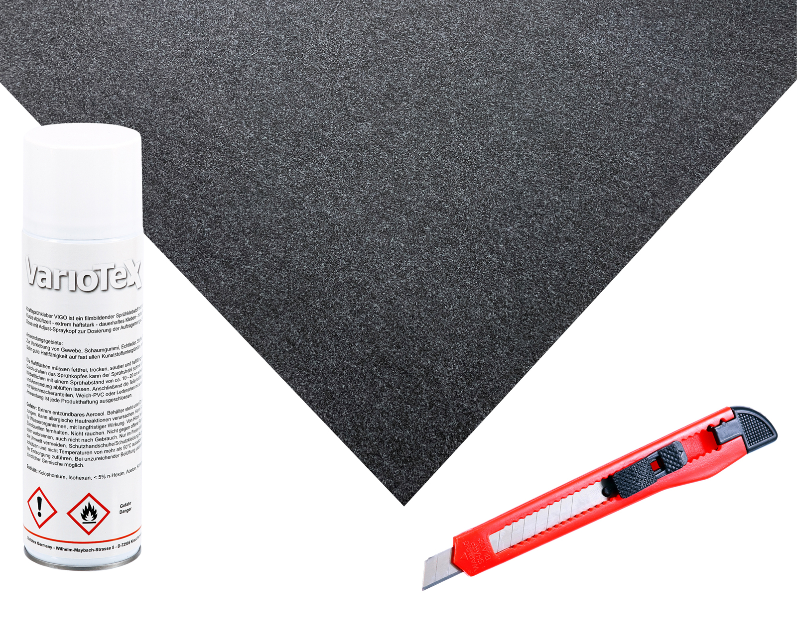 4,0m² PROFI Lautsprecherteppich anthrazit SET 2,0m breit Nadel Filz Bezugsstoff