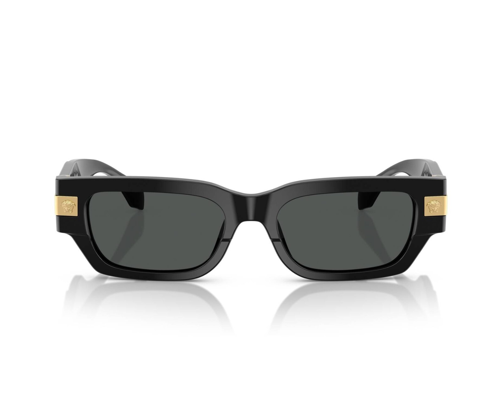 Pre-owned Versace Ve4465 Gb1/87 Black Frame -grey Lens Sunglasses 53mm Authentic In Gray