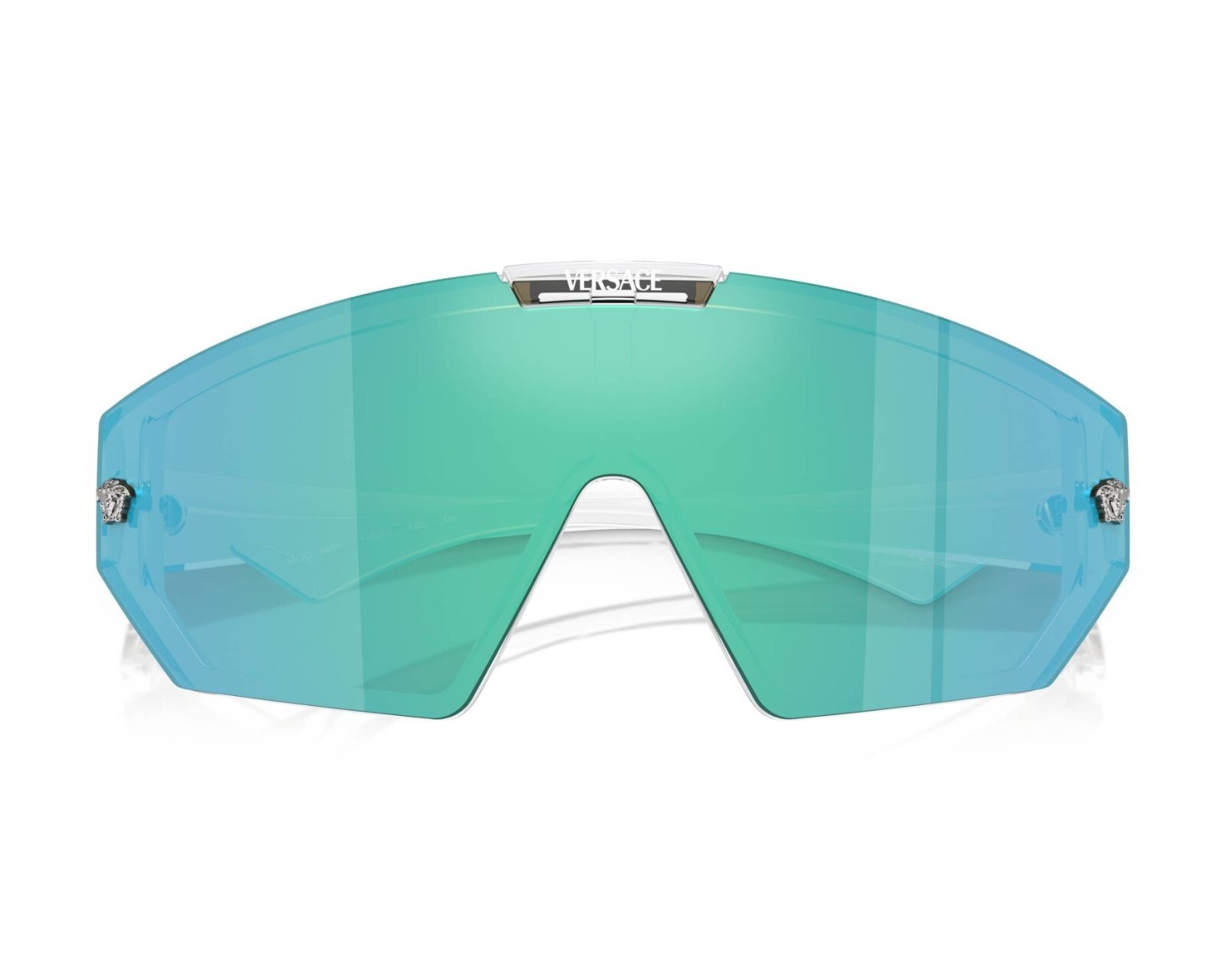 Pre-owned Versace Ve4461 148/6v Crystal-grey Mirror Black-blue Interchangeable Sunglasses In Gray