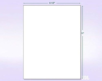8.5" x 11" - Full Sheet Labels, Blank White Matte Permanent Adhesive Sticker ...