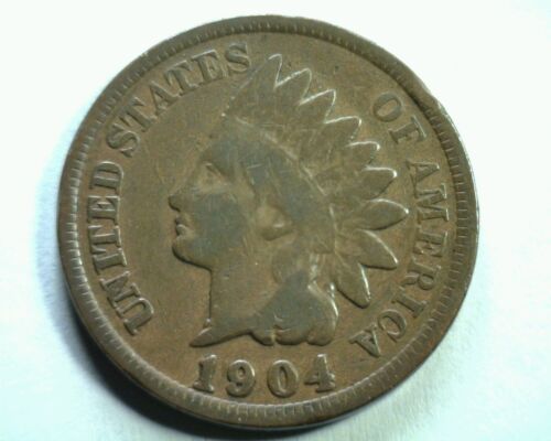 1904 S1 904/904 (e) INDIAN CENT PENNY GOOD / VERY GOOD G/VG NI...