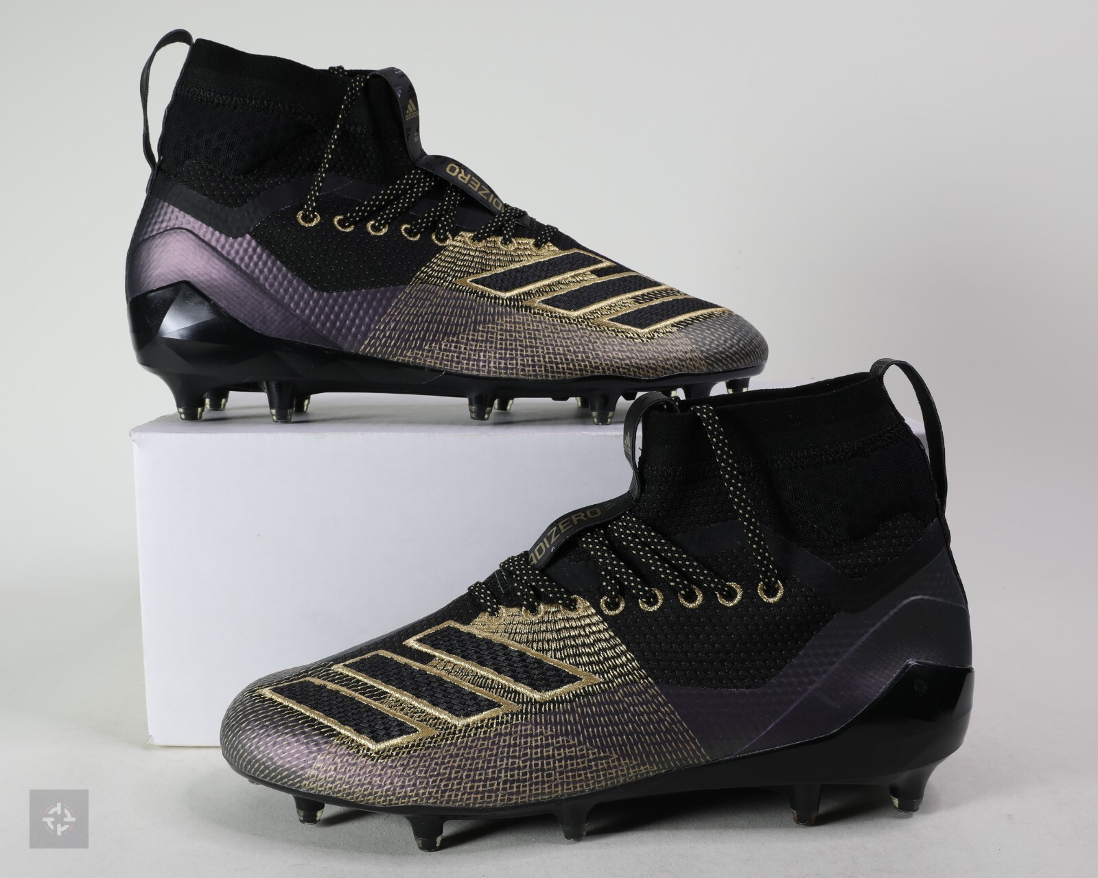 Adidas Adizero 8.0 SK Black Gold Purple Football Cleats