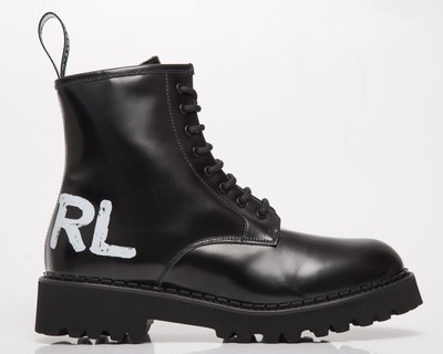 

Ботинки Karl Lagerfeld Troupe Brush Logo Boot Hi Womens Black Leather Shoes Сапоги, Черный, Karl Lagerfeld Troupe Brush Logo Boot Hi