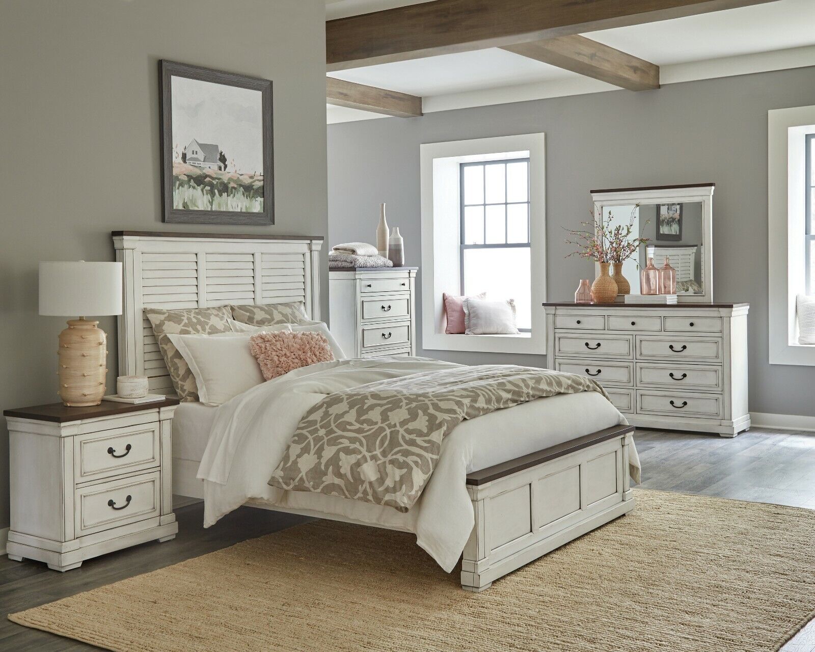 Farmhouse 5pc Bedroom Set Queen Bed Frame White Coaster Farmhouse 5pc Bedroom Set Queen Bed Frame White Coaster