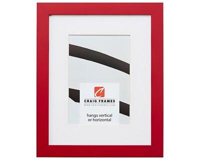 Craig Frames Confetti, 0.875'' Red Solid Wood Picture Frame With a Single Mat