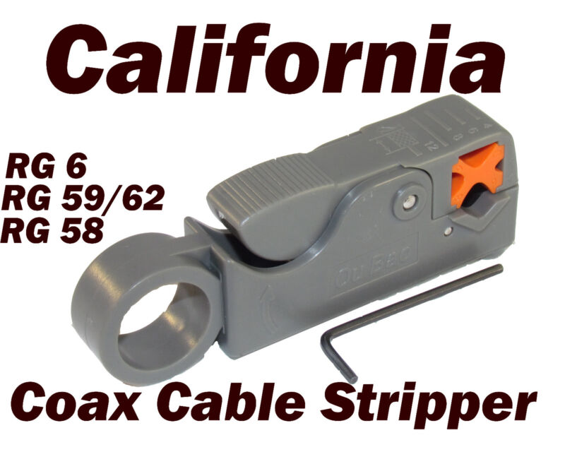 Rotary Coax Coaxial LNB Cable Cutter Stripper Tool RG58 RG6 RG59 Quad Shield 