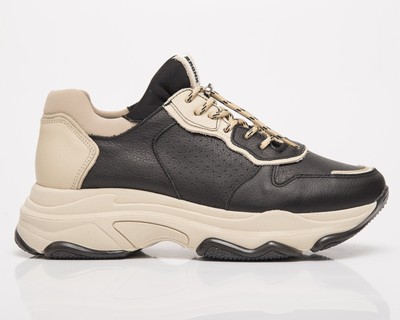 

Женские кожаные кроссовки BRONX Baisley Black Camel Low Casual Lifestyle, Черный, BRONX Baisley