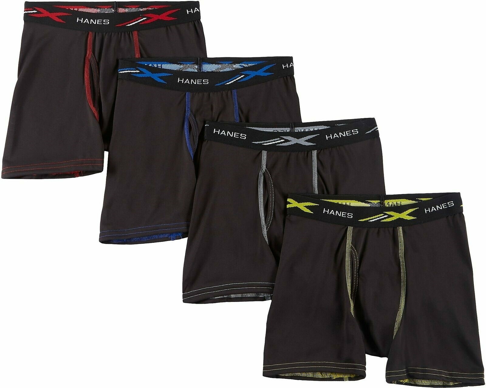 Hanes 271981 Kids Boys X Temp 4 Pack Boxer Briefs Underwear Size Small