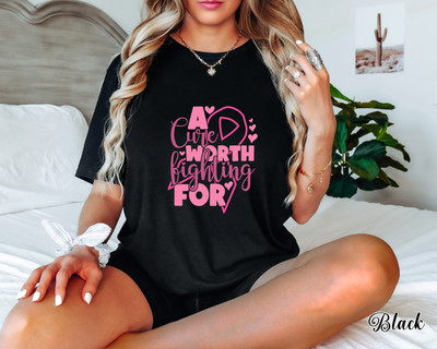 Breast Cancer Awareness Pink Ribbon Women's T-Shirt Survivor Support Ladies Tee