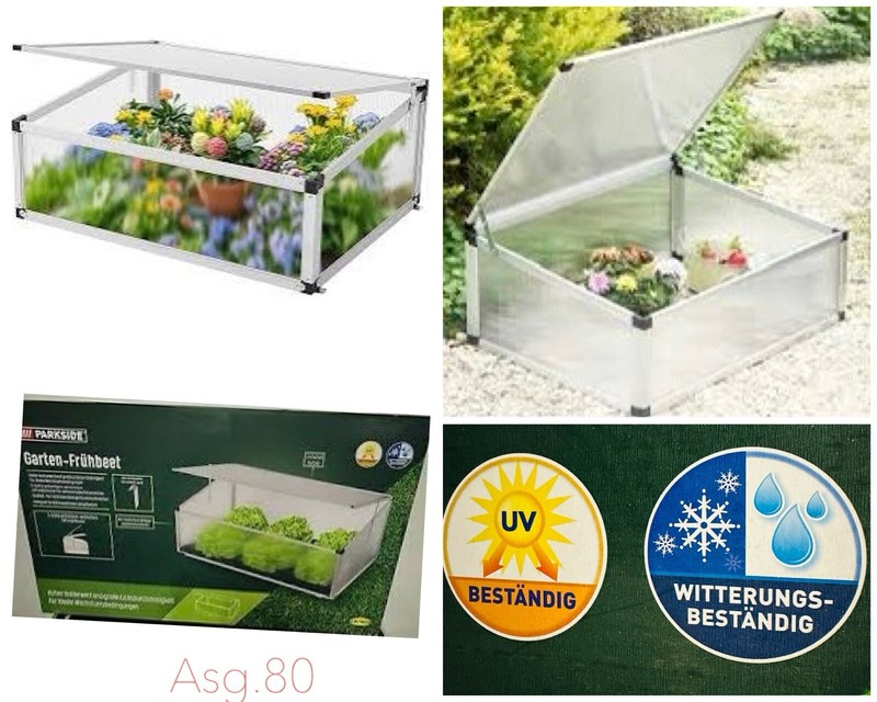 Frühbeet Alu Frühbeetkasten mit Verstellbarem Dach UV-Schutz für Garten Pflanzen
