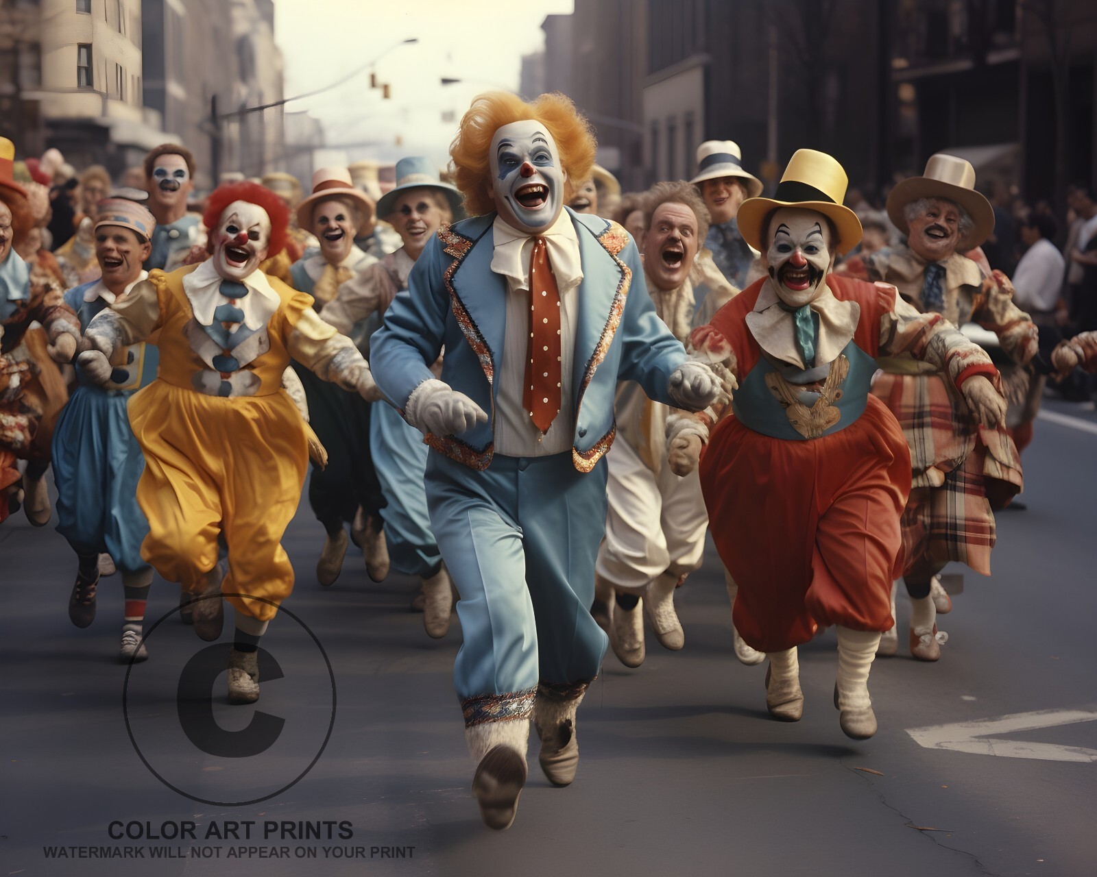 Clown Marathon Smiling Laughing Funny Run Circus Clowns