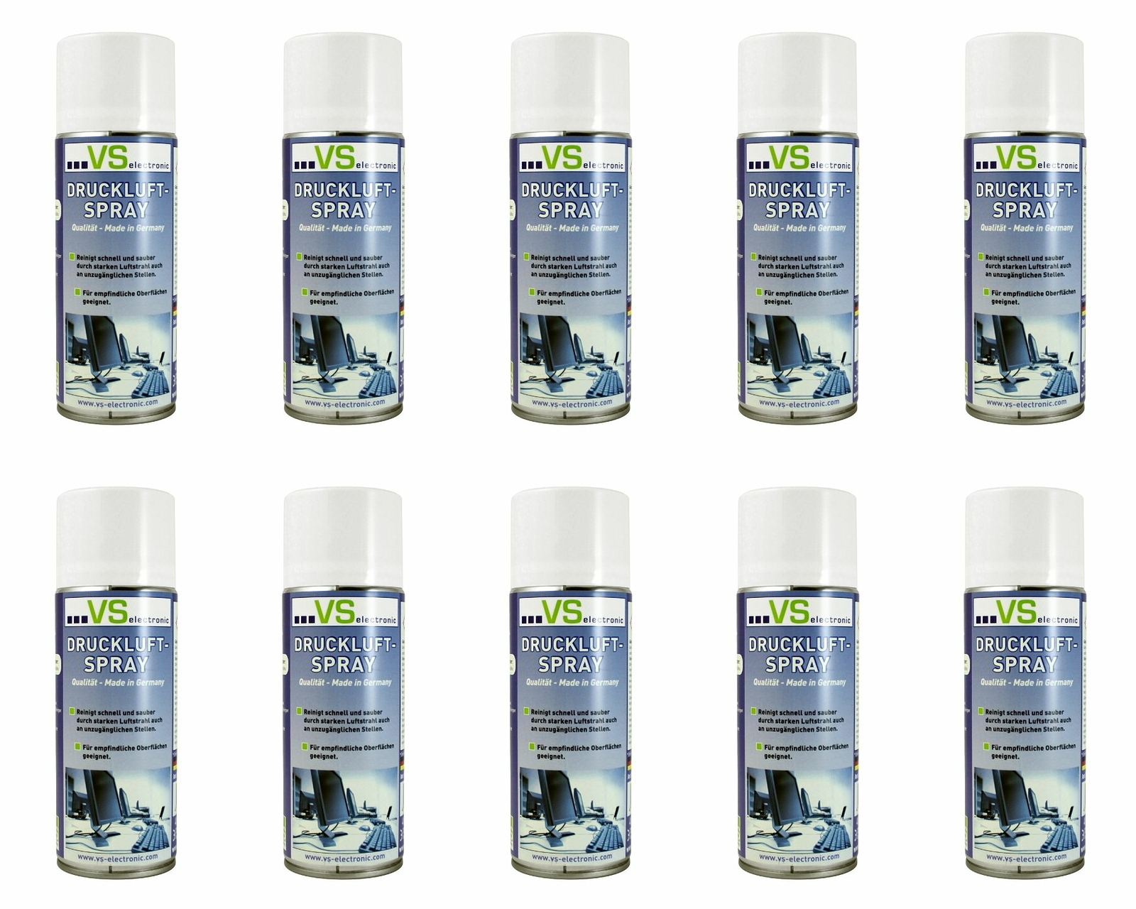 10x Druckluftspray Techstar24 Druckluft Reiniger AIR Duster Spray