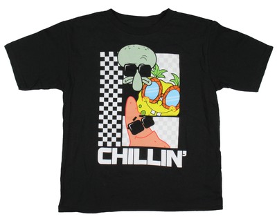 Nickelodeon Boy's SpongeBob Chillin Checkered Kid's Short Sleeve T-Shirt