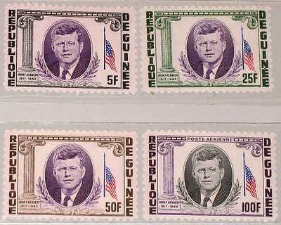 GUINEA 1964 226-29 A 325-27 C56 US President John F. Kennedy Politiker MNH
