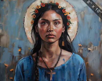 Saint Kateri Tekakwitha oil painting 8x10 Print