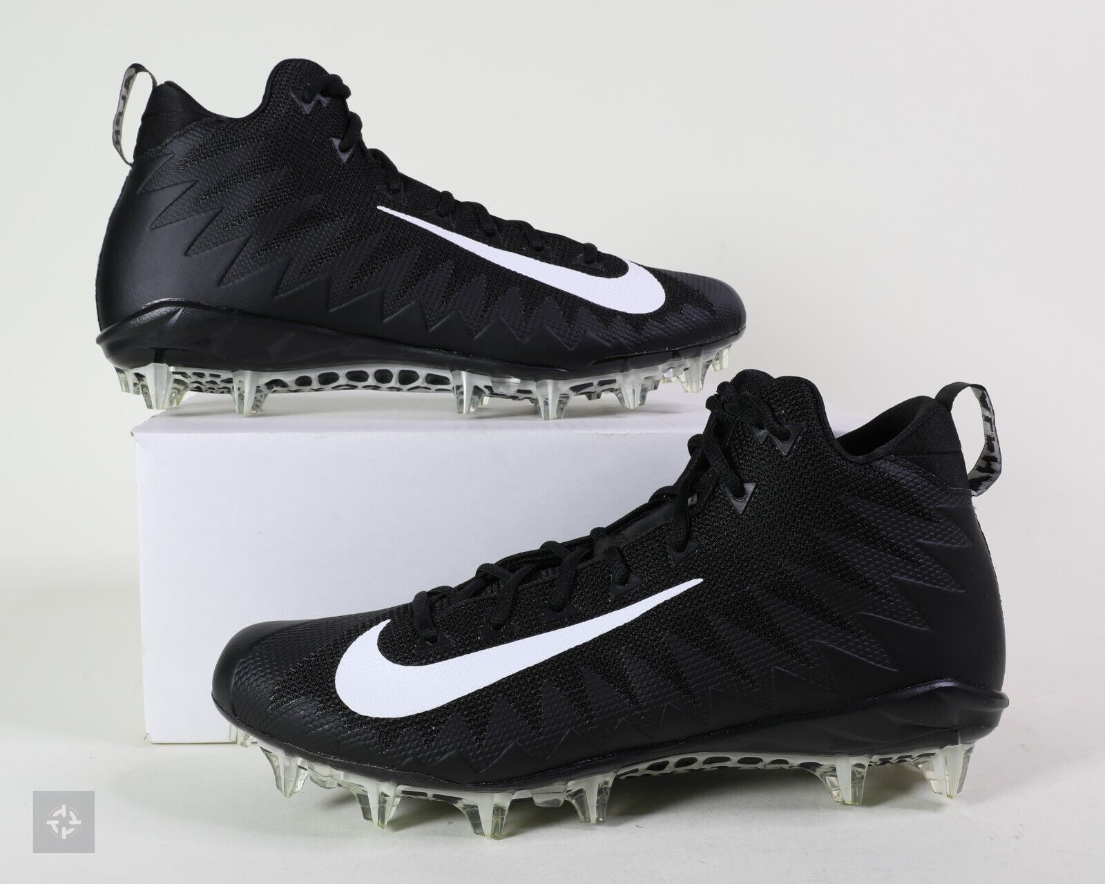 Nike Alpha Menace Pro Mid TD Black Football Cleats Men's Nike Alpha Menace Pro Mid TD Black Football Cleats Men's