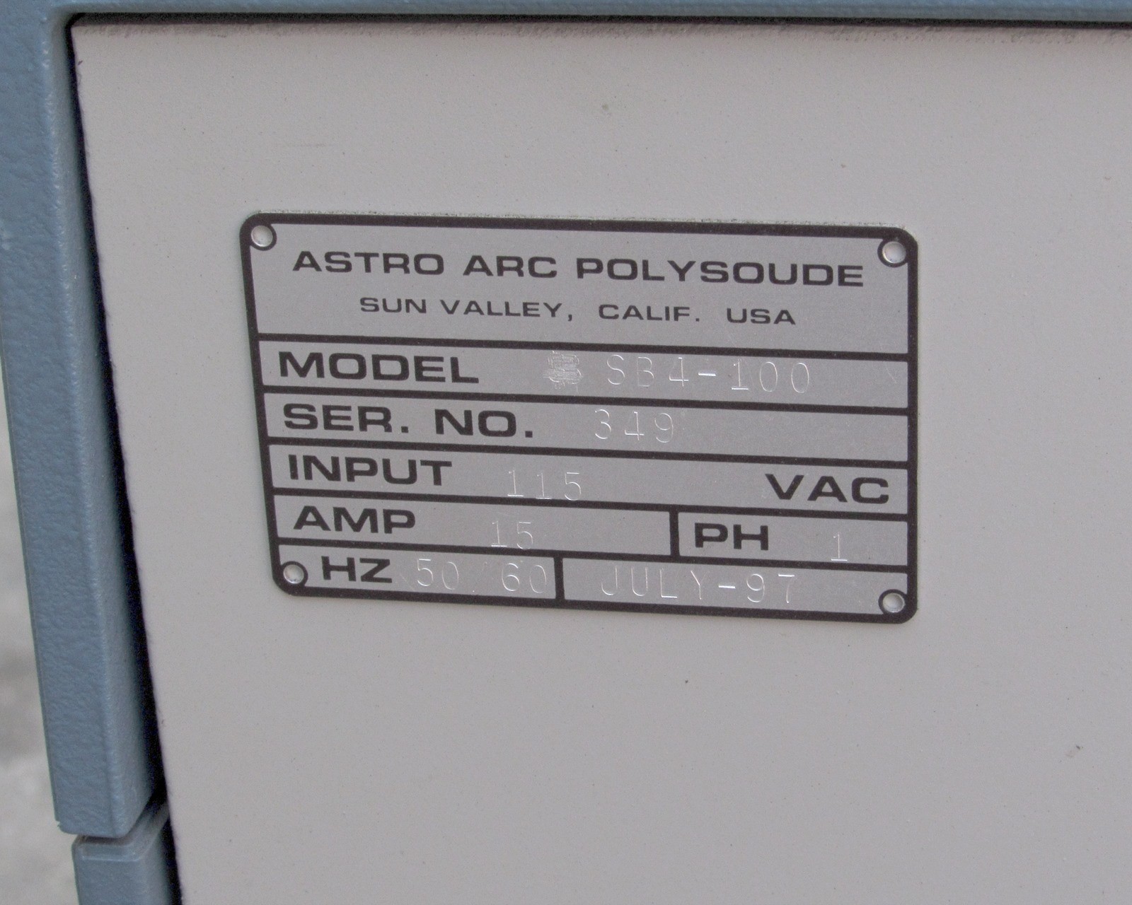 Astro Arc Polysoude SB4-100 Tube Welding Microcontroller - 115V, 15 A, 50/ 60 Hz