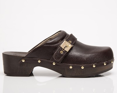 

Женские кожаные сабо Scholl Iconic Wmns Pescura 50 коричневый, Scholl Iconic Wmns Pescura Clog 50 Leather