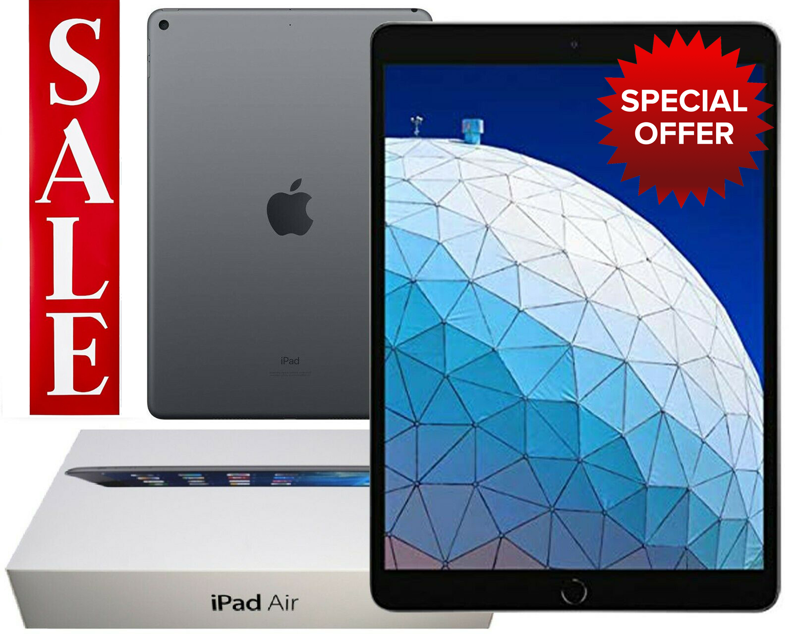 Apple iPad Air (Bundle Offer) 32GB, Wi-Fi Only, Space Gray, and