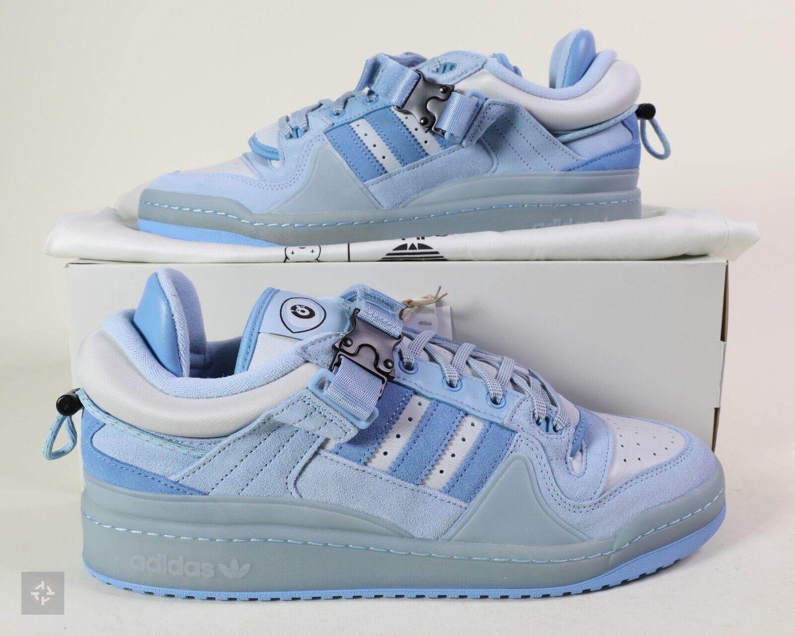 Adidas Bad Bunny Forum Low Buckle Blue Tint Shoes Men's Size Adidas Bad Bunny Forum Low Buckle Blue Tint Shoes Men's Size