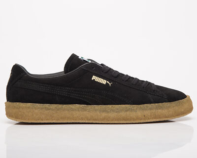 

Puma Suede Crepe Мужские черные золотые низкие повседневные спортивные кроссовки для образа жизни, Черный, Puma Suede Crepe