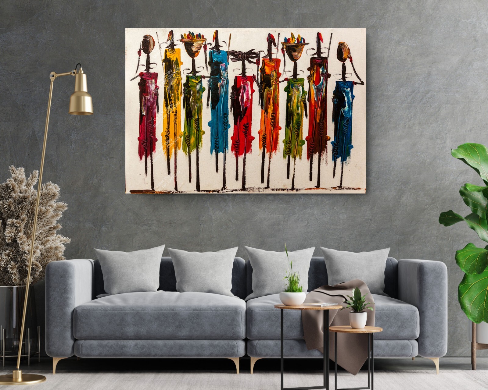 Abstract African Wall Art Masai Canvas Print Colorful Images Wall Art Decor
