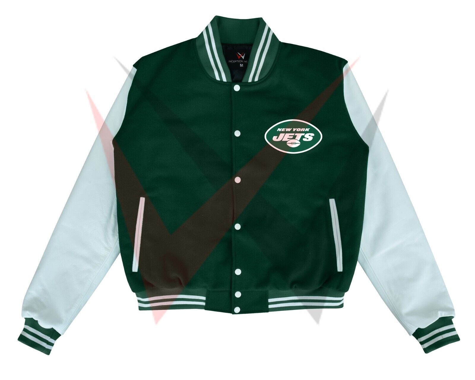New York Jets Varsity Jacket Green Wool Original White New York Jets Varsity Jacket Green Wool Original White