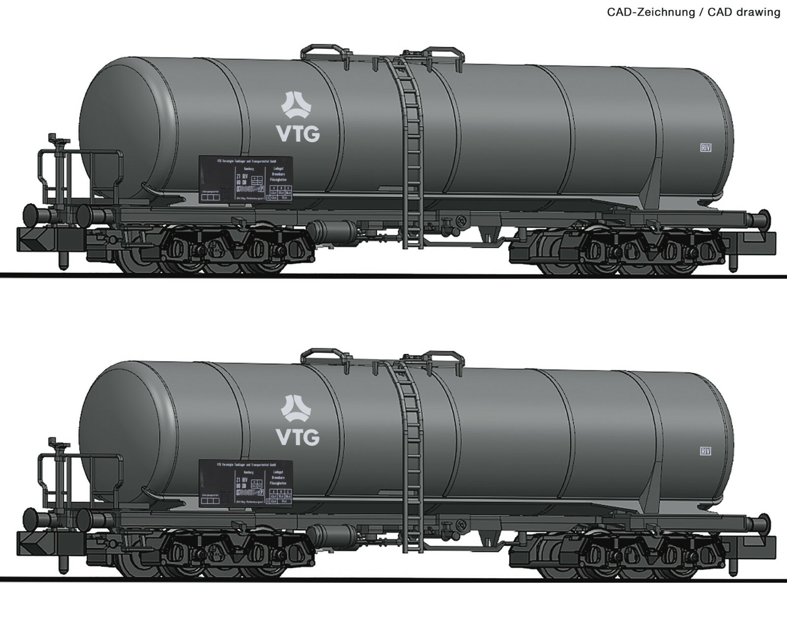 Hobbytrain N 24831 Set 2 Tank Cars Shell Epoch 4 New OVP 1
