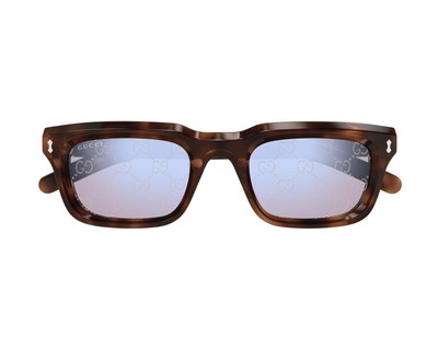 Pre-owned Gucci Gg1524s-005  Havana Havana Violet Sunglasses