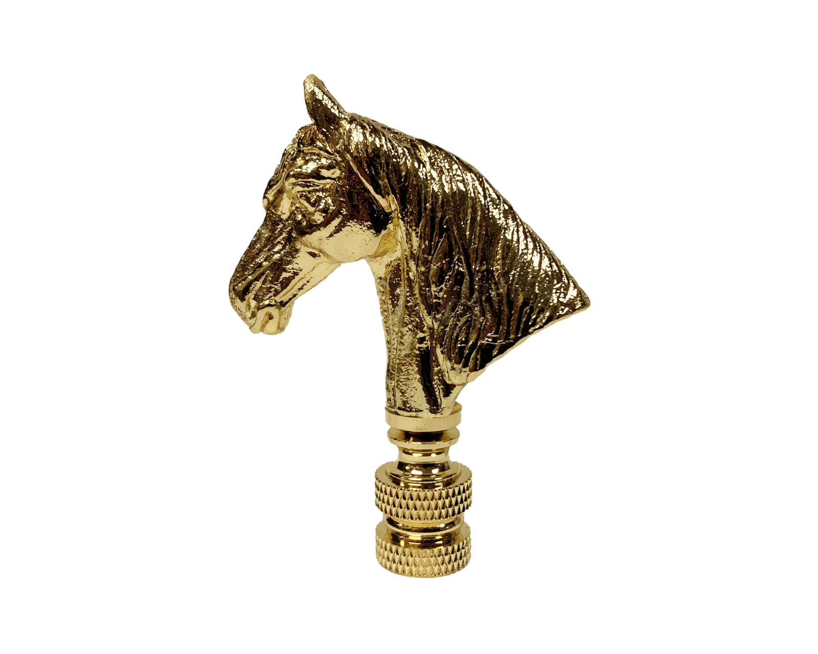 Lamp Finial-HORSE HEAD-Polished Brass Finish, Highly detailed metal casting