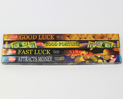 HEM 32 Incense Sticks Set Attracts Money / Fast Luck / Good Fortune / Good Luck 