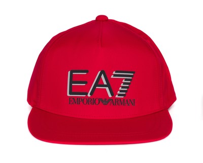 NWT EMPORIO ARMANI BASEBALL CAP solid red EA7 polyamide Italy onesize