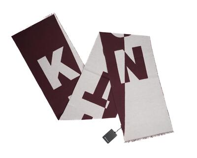 Pre-owned Kiton Napoli $1,050 Burgundy Gray 100% Cashmere Fringe Scarf 78"x13" In Red
