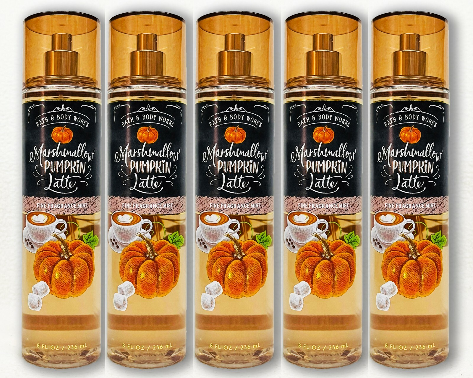 5 Bath Body Works MARSHMALLOW PUMPKIN LATTE Fine Fragrance