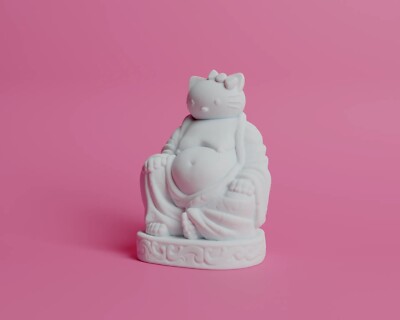 Hello Kitty Buddha Figurine Statue 3D Printed Quality Fast Free Ship Toy