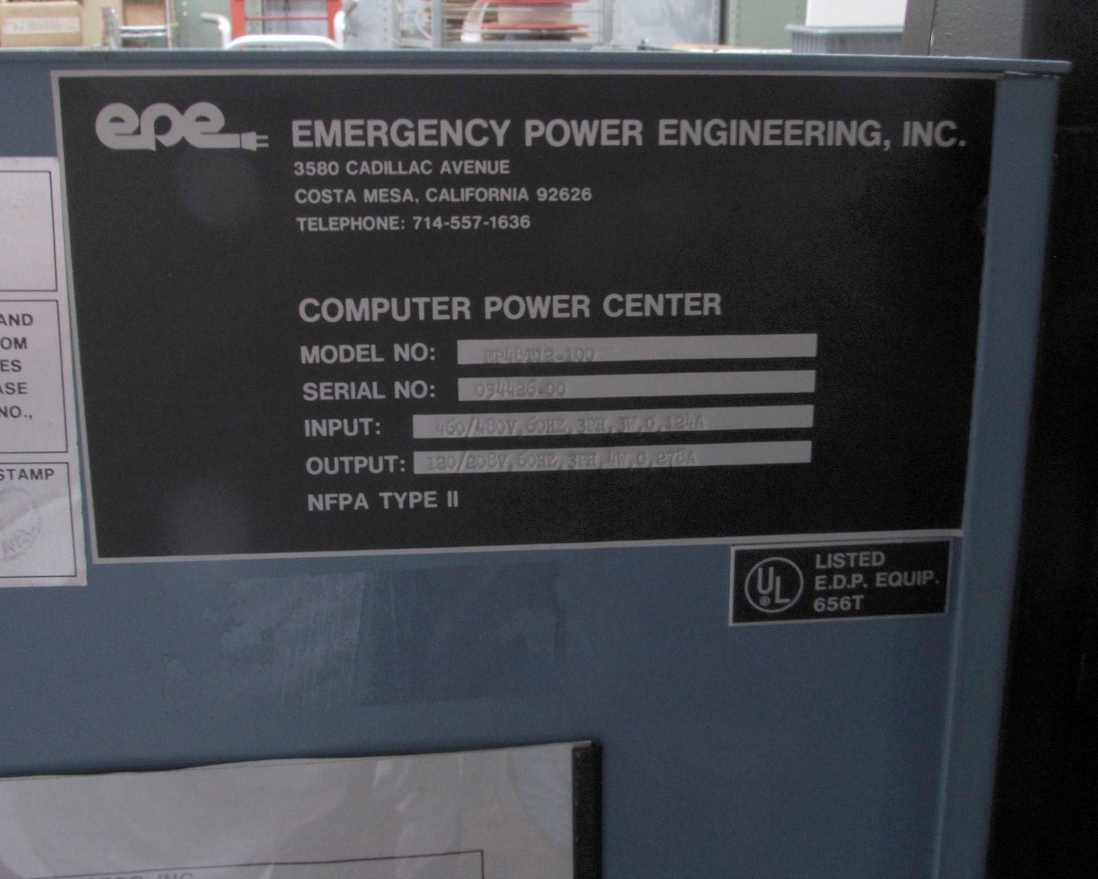 EPE EP48T12-100 PDU Power Distribution Unit- 120/208V, 60 Hz Output