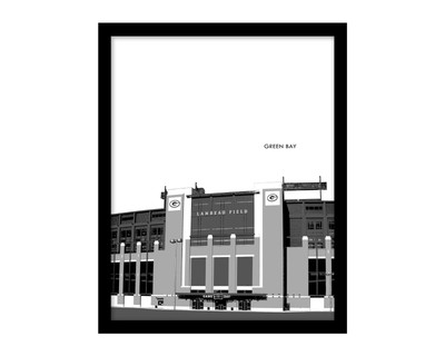 LAMBEAU FIELD Framed Photo Picture GREEN BAY PACKERS Skyline 8x10 or 11x14 (V2)