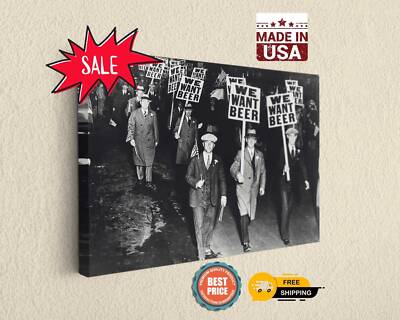 We Want Beer Protest Art Photography Canvas Print - Wall Art Home Decor