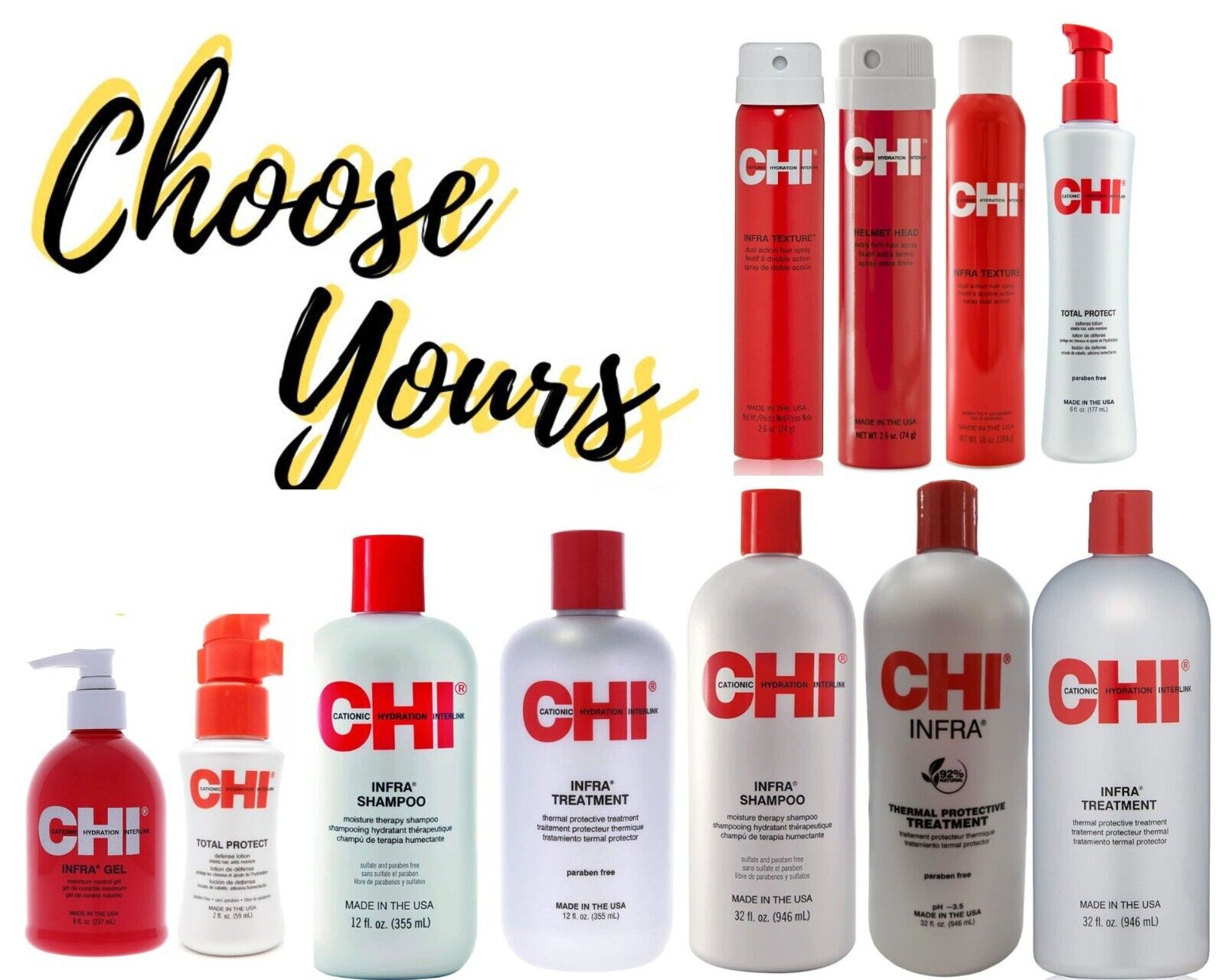 CHI HAIR Care- Shampoo & Conditioner &Treatment -INFRA CHI HAIR Care- Shampoo & Conditioner &Treatment -INFRA