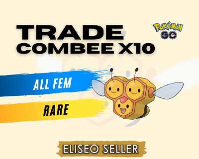 Trade Combee Fem x10 - Pokémon GO Combee Female x10 - Chance Lucky Pre Vespiquen