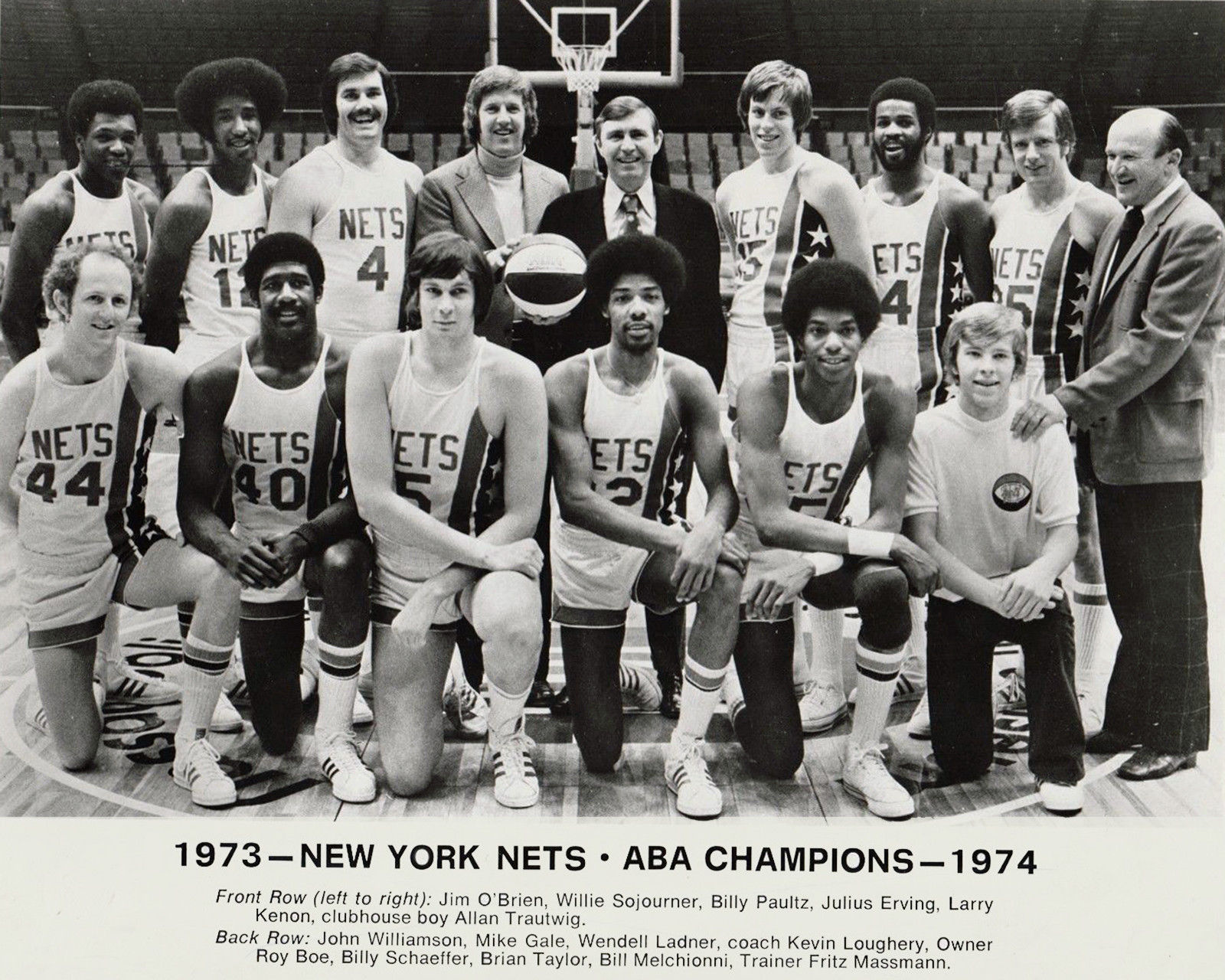 1973-74 NEW YORK NETS 8X10 PHOTO TEAM NY BASKETBALL ABA