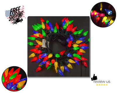 Twinkle Star C6 100 LED Xmas String Lights,33ft 8 Modes for Indoor/Outdoor Decor